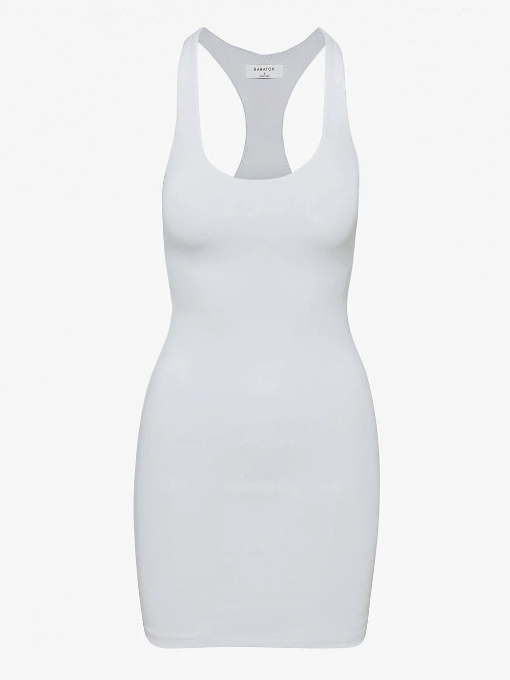 Babaton Contour Ruched Racer Mini Dress Babyblue